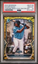 Xavier Isaac 2023 Bowman Chrome 1st Yellow Lunar Crater Card /75 #BCP-145 PSA 10