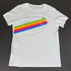 Apple Rainbow Stripe T-Shirt Official Merchandise Macintosh Computer - Medium - Picture 1 of 9