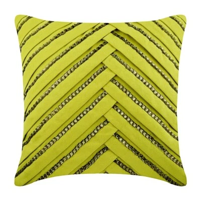 Decorative Throw Pillow Case Green 16"x16", Bed Decor Faux Suede - Crystal Lady - Image 1 of 3