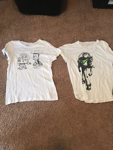 Vintage Disney Toy Story Girls Tee Shirt lot of 2 Woody Buzz Lightyear XL L - Picture 1 of 11