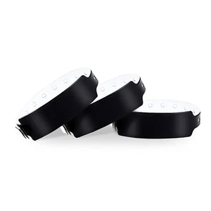 Black Plastic Wristbands 100 Pack - Colored Vinyl Bracelets for Events, Conce... - Picture 1 of 7