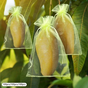 300Pcs Organza Fruit Protecting Bags Mesh Barrier Bag,Fruit Tree Netting Cover - Picture 1 of 15