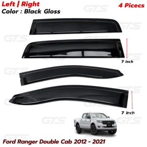 Fits Ford Ranger XLT Wildtrak 2012 21 7" Wind Deflector Visor Weather Guard - Picture 1 of 11