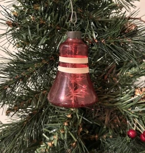 VTG WII Era 1940s Shiny Brite Unsilvered Tinsel Bell Christmas Ornament USofA - Picture 1 of 7