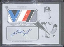 2013 Topps Finest Printing Plate Rookie Autograph #AJR-CY Christian Yelich 1/1