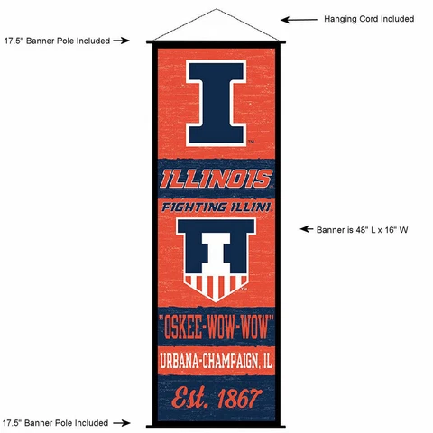 University of Illinois Fighting Illini Room Banner Poster Art Canvas Cover