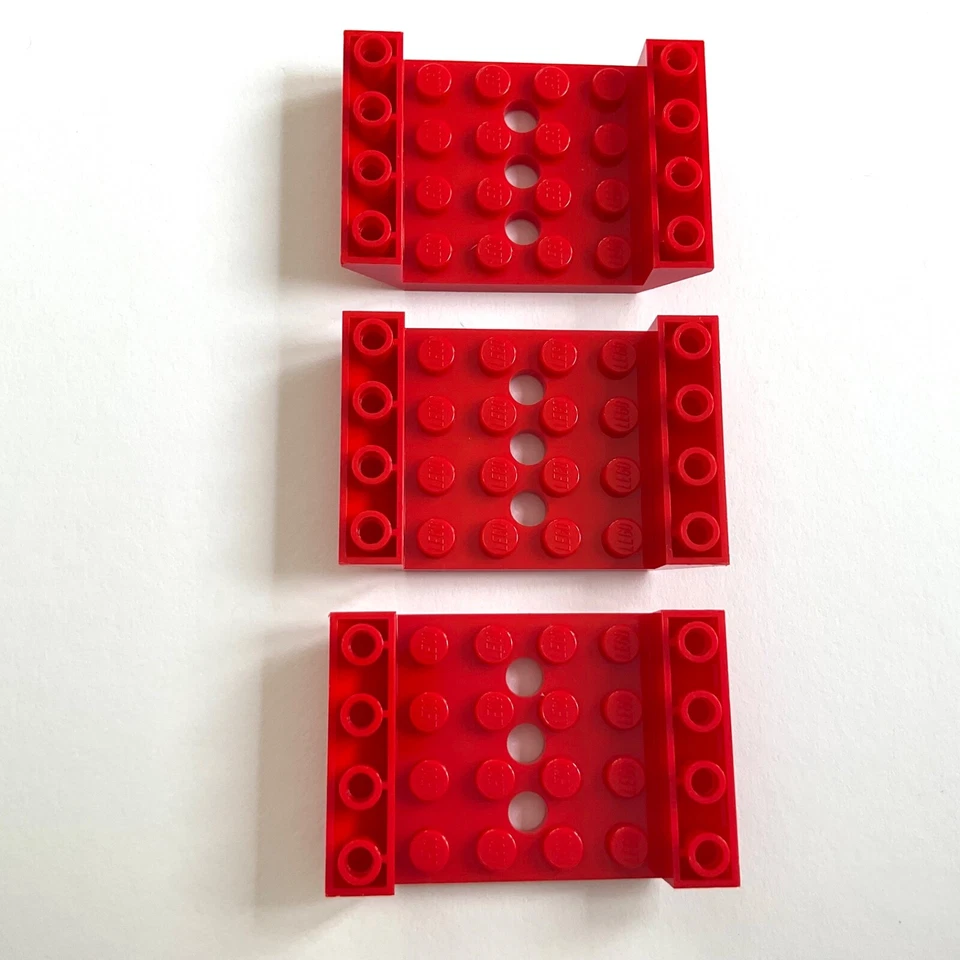 3 Lego Schrägsteine 6x4 4x6 invers doppelt 45° rot NEU 60219 Zug - Bild 1 von 1