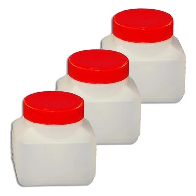MARKENPRODUKT 3er Pack Vierkantflasche 250 ml Weithalsflasche Plastikbehälter Laborflasche