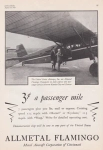 1929 Metal Aircraft Flamingo Aircraft ad 6/8/2023f - Picture 1 of 1