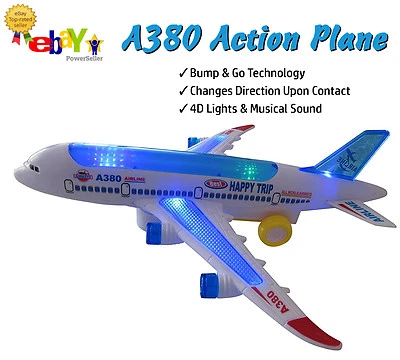 Electric Air Bou A380 Kids Action Airplane - Plane With Cool 4D Lights & Sound - Image 1 of 4