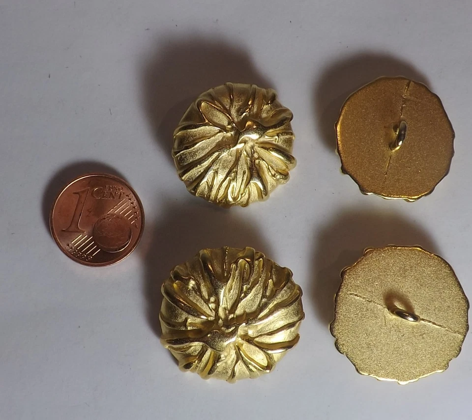 2 Trachtenknöpfe Mittelalter, Larp Metall Knöpfe ca.25mm Goldfarben  - Bild 1 von 1
