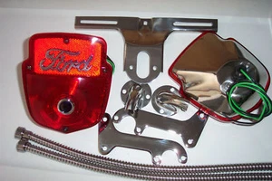 1953-60 Ford F100 stainless light kit, right & left pair with script & blue dot. - Picture 1 of 2