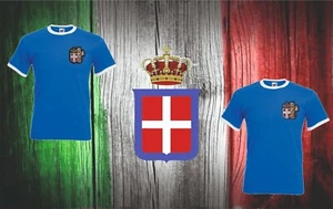 LITTORIO Maglia Azzurro ITALIA CAMPIONI Ultras SAVOIA Azzurri NAZIONALE T-shirt - Foto 1 di 5