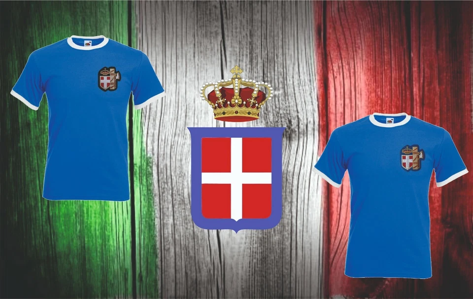 LITTORIO Maglia Azzurra ITALIA CAMPIONI Ultras SAVOIA Azzurri NAZIONALE T-shirt% - Immagine 1 di 1