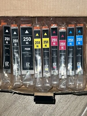 EZ Ink EZink 250/251XL Tri Color & Black Cartridge 9-Pack All Sealed - Image 1 of 3
