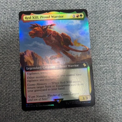 MtG Proud Warrior Red XIII Extended Art Foil English Card - Image 1 of 2