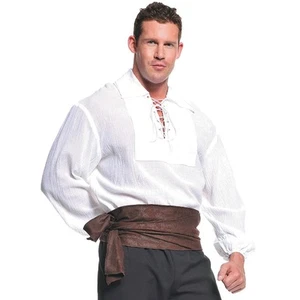 Men's Plus Size White Pirate Shirt Costume - 2XL - Picture 1 of 2