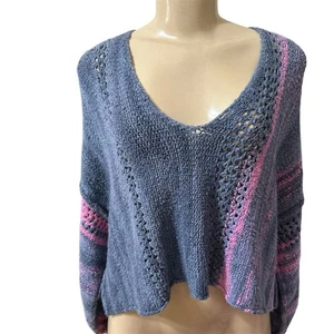 FREE PEOPLE BOHO AMETISTA DOLMAN MANICA CROPPED MAGLIONE PULLOVER OVERSIZE XS - Foto 1 di 13