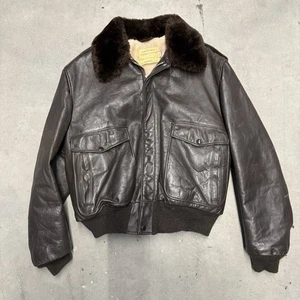 Vintage 60s Schott 674SM Flight Bomber Brown Leather Jacket Gr. 46 The Thing USA - Bild 1 von 12