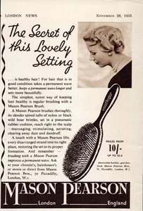 Mason Pearson Hair Brush Print Ad 1953 London England Beauty Tool - Picture 1 of 1