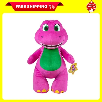 Fisher- Barney’s World Jumbo Barney 长毛绒,26 英寸人偶,大尺寸柔软 Te — 第 1/4 张图片