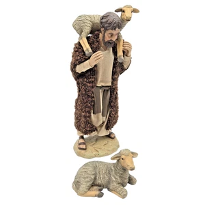 Kirkland Krippe groß Creche de Noel #224739 Ersatz - Hirte mit Schafen - Bild 1 von 13