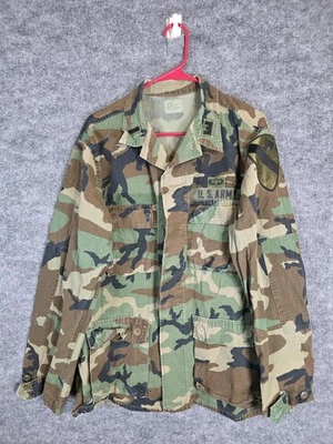 Vintage U.S. Army BDU Jacket Mens Medium Long Woodland Camo Ripstop Field 90s - Image 1 of 4