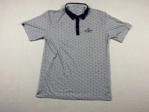 Swannies Golf Poloshirt Herren L blau Stretch Performance Swan Print Athleisure - Bild 1 von 10