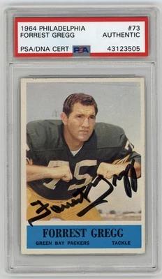 1964 PACKERS Forrest Gregg signed card Philadelphia #73 AUTO PSA Slab - Image 1 of 2
