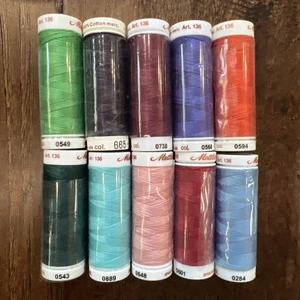 Lot M - Mettler Quilting Thread 10 Spools- 100% Cotton, 164 Yards each VTG - Picture 1 of 1