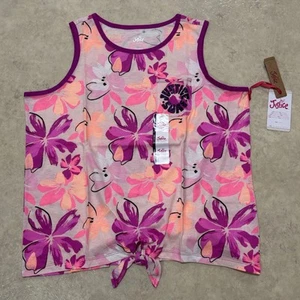 NWT ✅ Justice Girl’s Front Knot Sleeveless Tank Top Multi Color ✅ Size XLP 16/18 - Picture 1 of 10