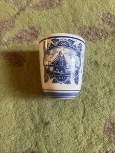 vintage Delfts Blue Tea Mug sailboat and windmill - Picture 1 of 5