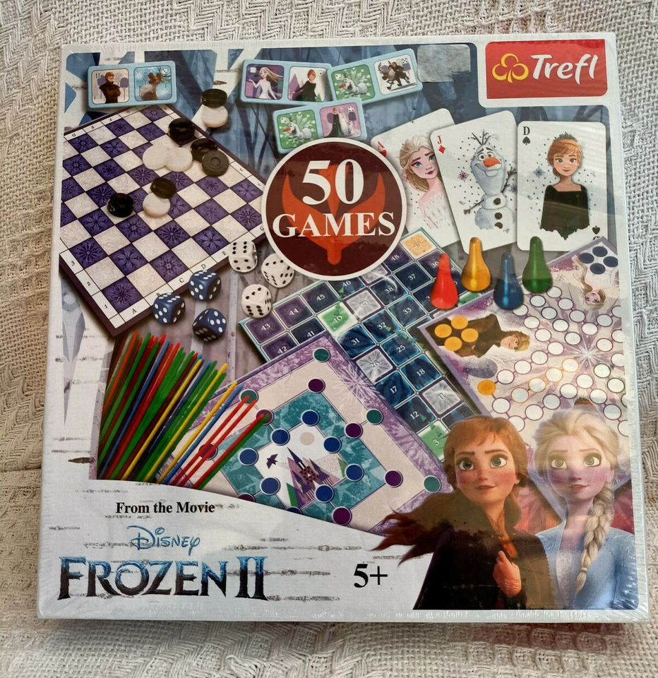 Frozen 2 50-in-1 Game Set: Checkers, Chess, Cards, Pickup, Dice | New & Sealed - Image 1 of 4