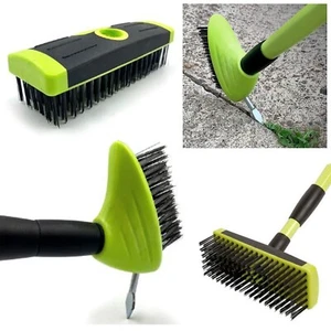 Telescopic 3 in 1 Cleaning & Weeding Garden Wire Brush Weed & Moss Removal Tools - Picture 1 of 10