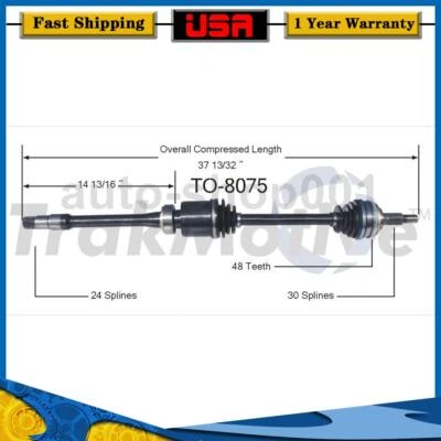 Eje delantero derecho CV eje articulado para Toyota Avalon 2004 2003 2002 2001 2000 Foto 1 de 2