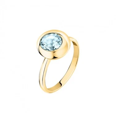 Anello MORELLATO TESORI ETERNI SAXN24 Argento Dorato Topazio Azzurro Misura 16 - Immagine 1 di 3