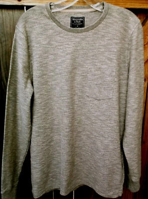 NUEVO SIN ETIQUETAS 💥ABERCROMBIE & FITCH💥 Camisa Camiseta Manga Larga Bronceada Brezo Bolsillo M Foto 1 de 2