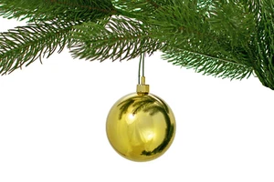 80MM Shiny Gold Plastic Ball Ornaments Christmas Tree Decorations Bulk 48pcs - Picture 1 of 5