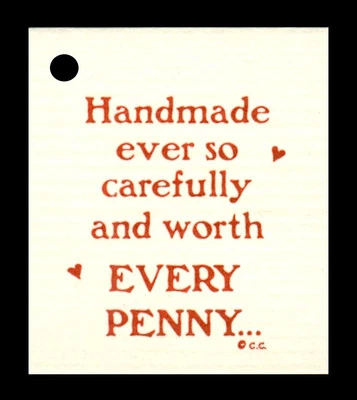 KIMMERIC STUDIO 50 *EVERY PENNY* HANG TAGS CRAFTS WHIMSICAL PRICE HANDMADE SMALL FUN w/MESSAGE