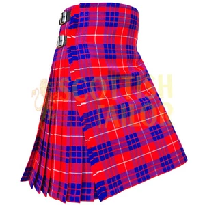 Scottish Traditional Handmade Hamilton Red Tartan Kilt For Men Custom Size Kilts - Picture 1 of 7