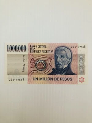 Argentina 1000000 Pesos 1980s P-310 Crisp UNC Suffix B Rare - Image 1 of 2