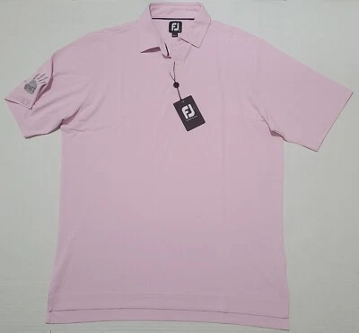 NWT Footjoy FJ Logo Golf Stretch Pink Short Sleeve Polo Athletic Shirt Large SWI - Image 1 of 4
