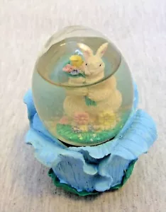 Globo de nieve vintage de Pascua de 3,5" conejo huevo de Pascua floral - Imagen 1 de 6