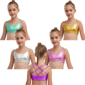 Girls Tops Hip-Hop Costume Junior Dancewear Cosplay Vest Dress Up Camisole Gym - Picture 1 of 78