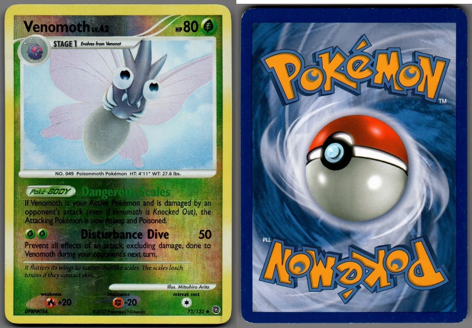 2007 Pokemon, D&P Secret Wonders, #73/132 Venomoth Lv.42, Reverse Holo Uncommon - Image 1 of 1