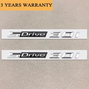 2Pcs SDrive 30i Emblem Side Fender Rear Badge Chrome Sticker For X3 Z4 SPORT X5 - Picture 1 of 4