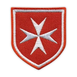 Cruz Maltesa - Escudo con Doble Borde PREMIUM Parche/Insignia Bordada - Imagen 1 de 1