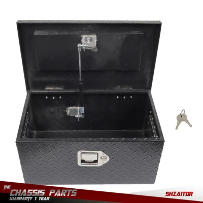 Black 20Inch Aluminum Trailer Tongue Tool Box Truck Pickup Underbed Storage - Image 1 of 4