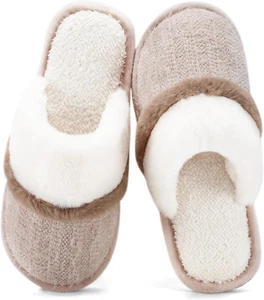 Fuzzy Memory Foam Slippers for Women - Indoor & Outdoor Cozy House Shoes - Picture 1 of 11