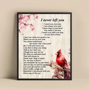 Memorial Wall Art Print - "I Never Left You" - Comforting Quote Poster in 8x10 - Picture 1 of 9